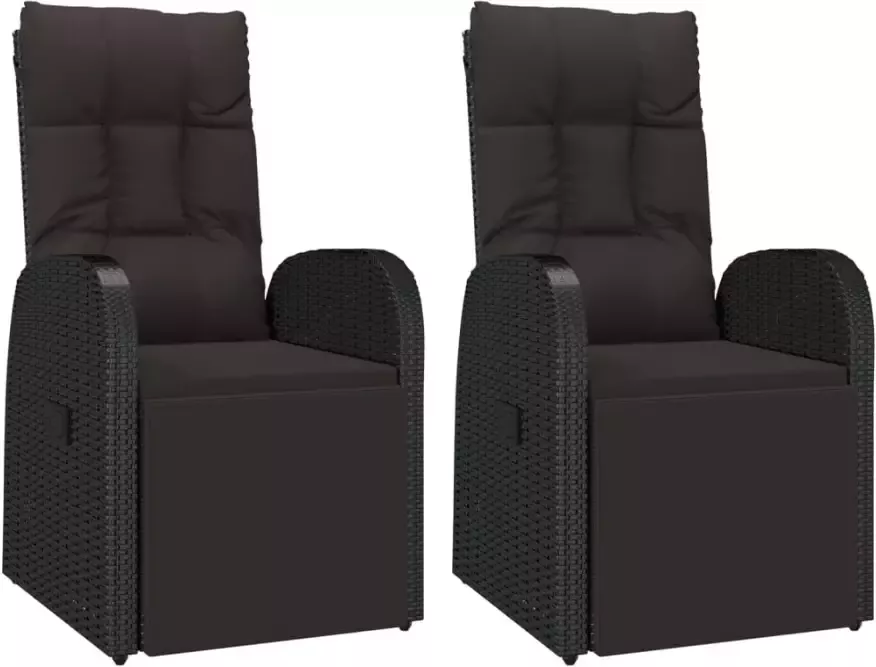 VIDAXL 3-delige Tuinset poly rattan en massief acaciahout zwart - Foto 1