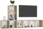 VidaXL 3-delige Tv-meubelset spaanplaat wit en sonoma eikenkleurig - Thumbnail 5