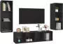 VidaXL 3-delige Tv-meubelset spaanplaat zwart - Thumbnail 3