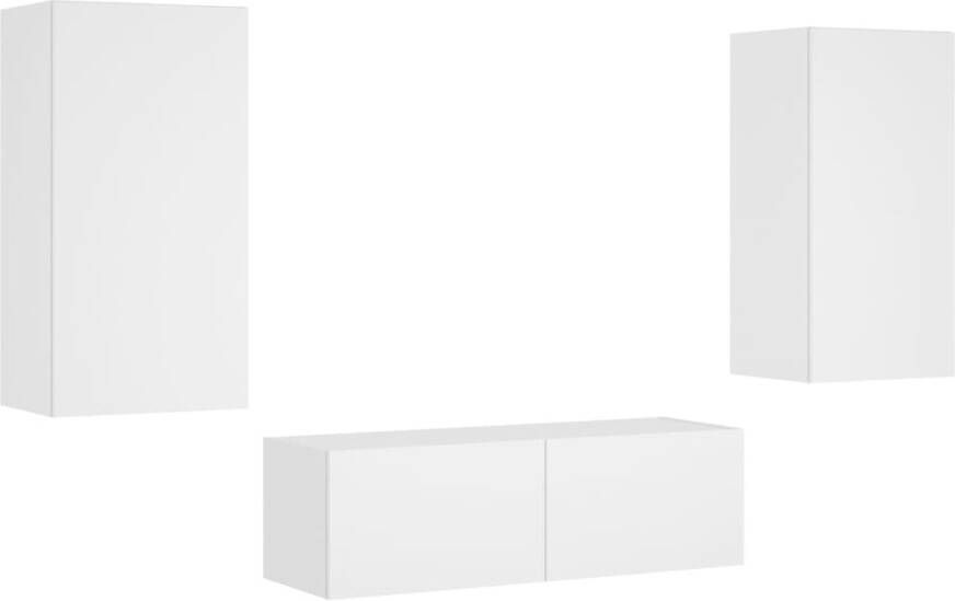 VidaXL -3-delige-tv-wandmeubelset-met-LED-verlichting-wit - Foto 3