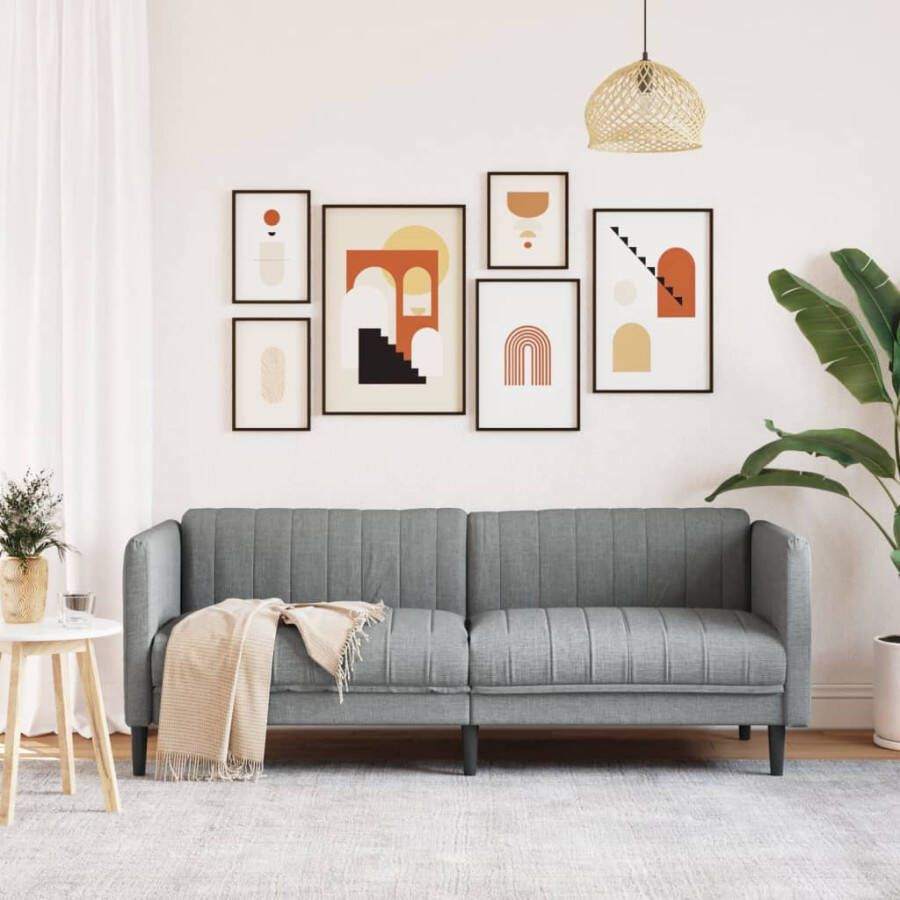 VidaXL -3-zitsbank-stof-lichtgrijs