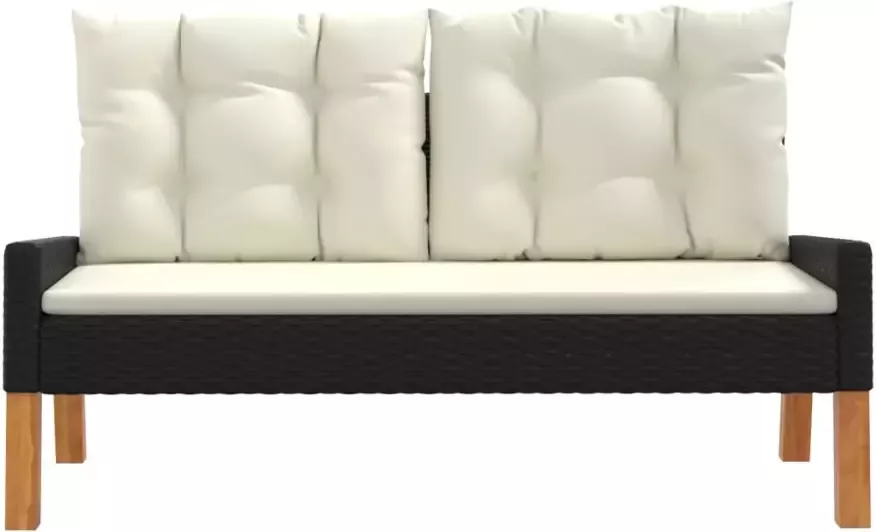 VIDAXL 4-delige Loungeset met kussens poly rattan en massief hout - Foto 2