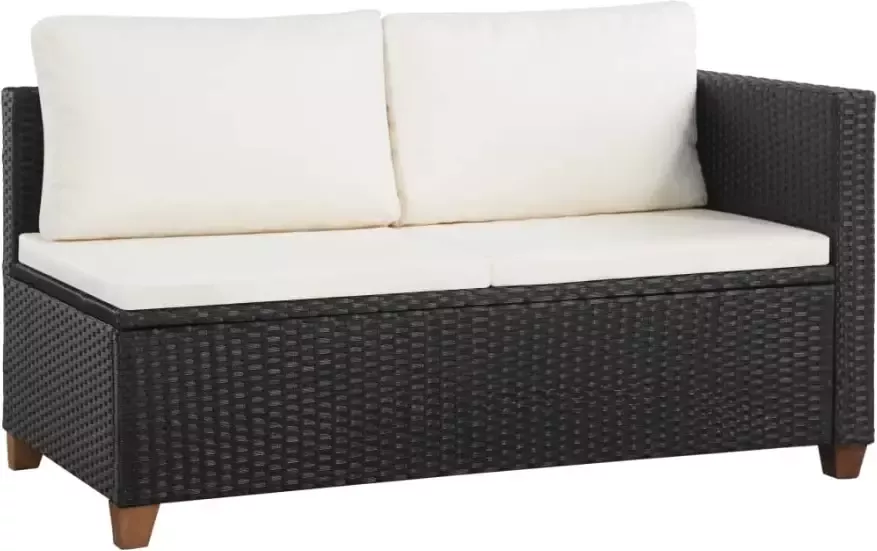 VIDAXL 4-delige Loungeset met kussens poly rattan zwart - Foto 3