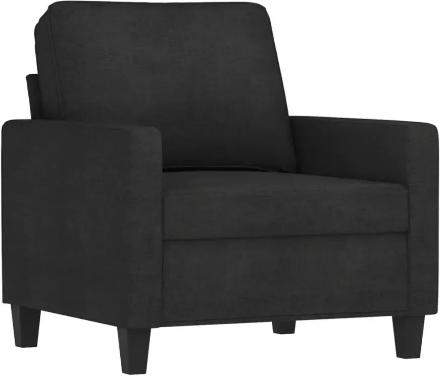 VIDAXL 4-delige loungeset met kussens stof zwart