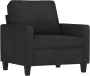 VIDAXL 4-delige loungeset met kussens stof zwart - Thumbnail 5