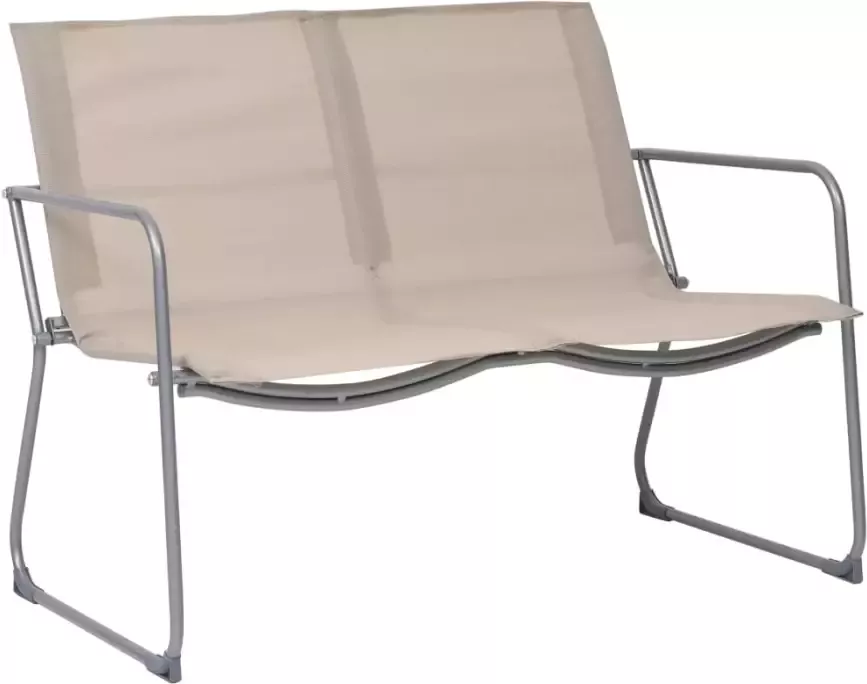 VidaXL 4-delige Loungeset stof en staal crèmekleurig