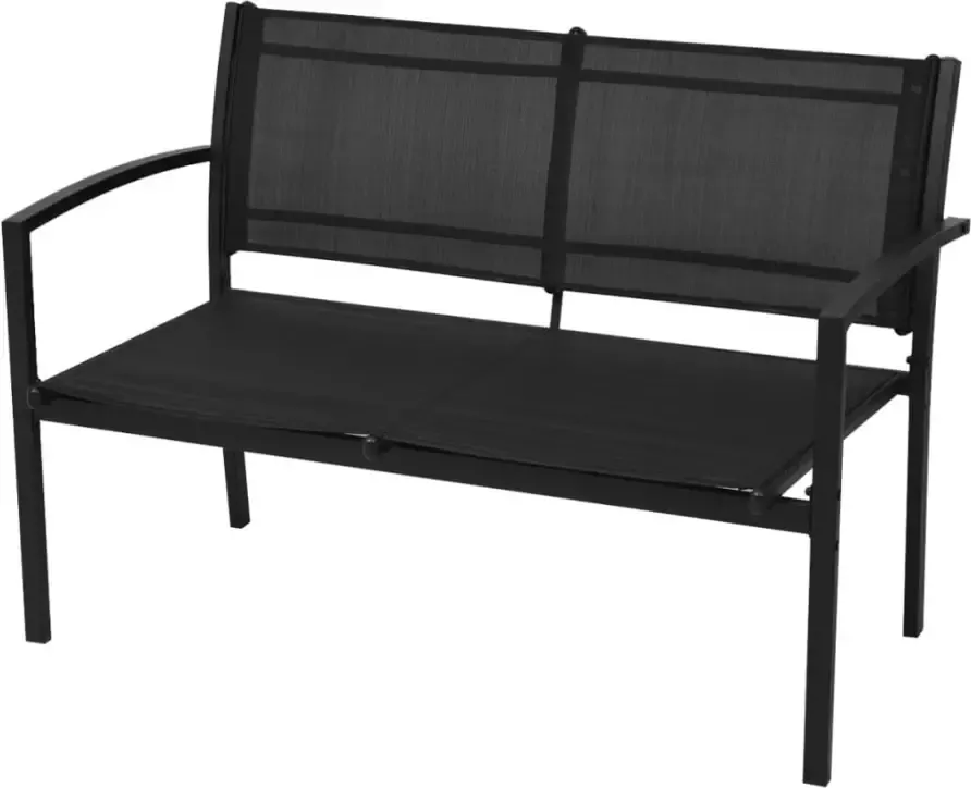 VIDAXL 4-delige Loungeset textileen zwart