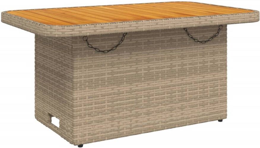 VIDAXL 4-delige Tuinset met kussens poly rattan beige - Foto 2