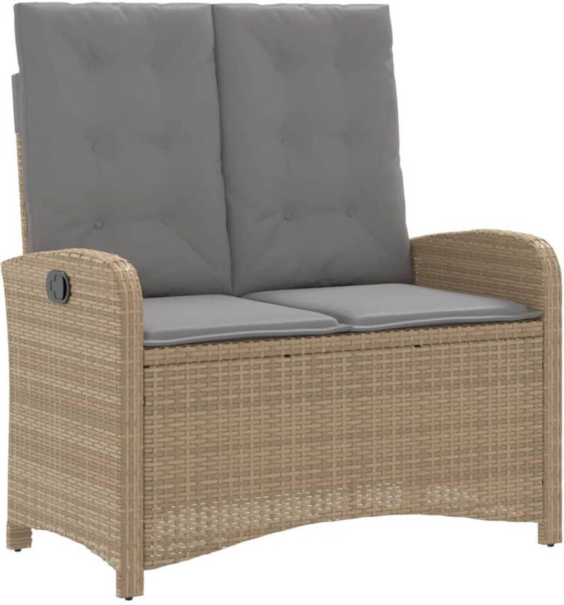 VIDAXL 4-delige Tuinset met kussens poly rattan beige