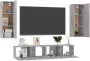 VidaXL 4-delige Tv-meubelset spaanplaat betongrijs - Thumbnail 8