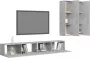 VidaXL -4-delige-Tv-meubelset-spaanplaat-betongrijs - Thumbnail 5