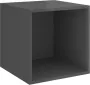 VIDAXL 4-delige Tv-meubelset spaanplaat hoogglans grijs - Thumbnail 4