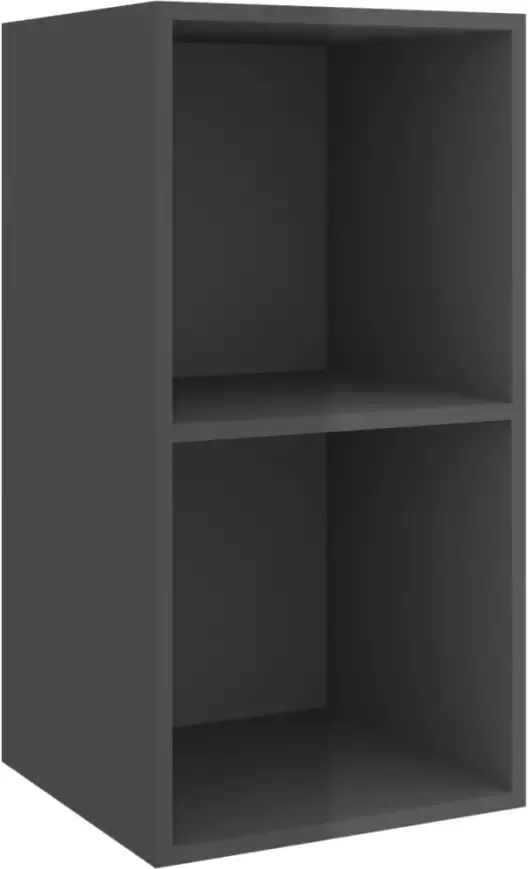 VidaXL -4-delige-Tv-meubelset-spaanplaat-hoogglans-grijs - Foto 3