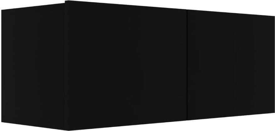 VidaXL 4-delige Tv-meubelset bewerkt hout zwart - Foto 7