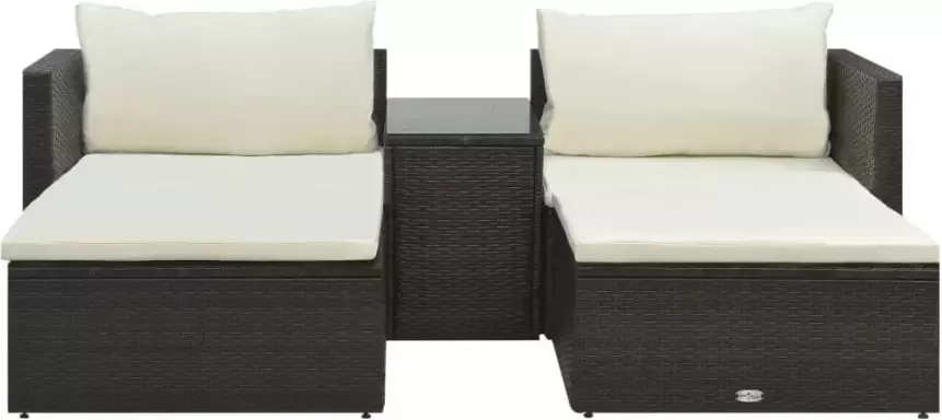 VidaXL 5-delige Loungeset met kussens poly rattan bruin - Foto 2