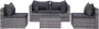 VIDAXL 5-delige Loungeset met kussens poly rattan grijs - Thumbnail 4