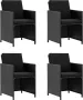 VIDAXL 5-delige Tuinset met kussens poly rattan zwart - Thumbnail 2