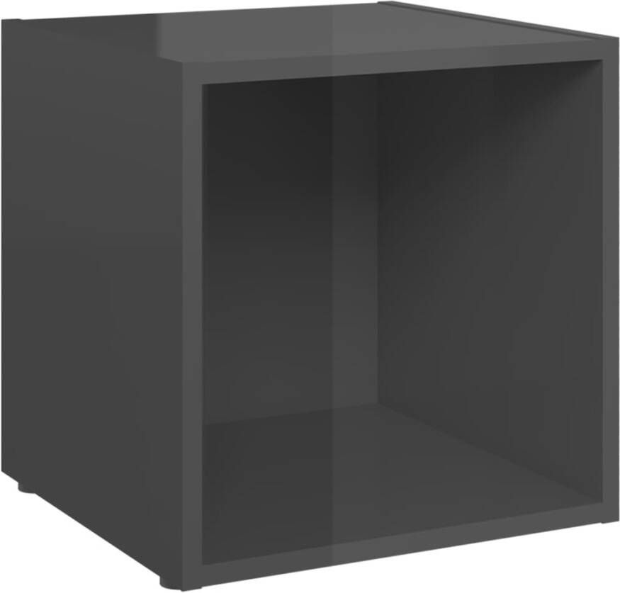 VIDAXL 5-delige Tv-meubelset bewerkt hout hoogglans grijs