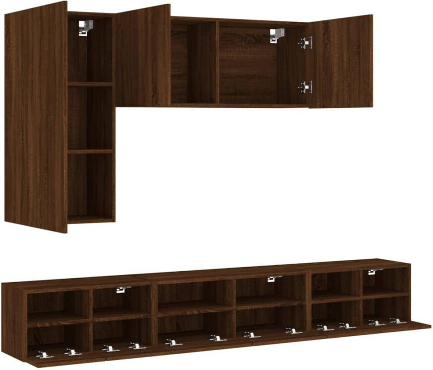 VidaXL -5-delige-tv-wandmeubelset-bewerkt-hout-bruineikenkleurig - Foto 3