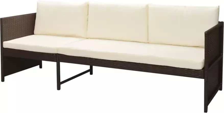 VIDAXL 6-delige Loungeset met kussens poly rattan bruin - Foto 2