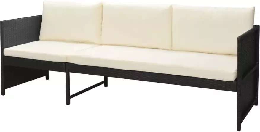 VIDAXL 6-delige Loungeset met kussens poly rattan zwart - Foto 2