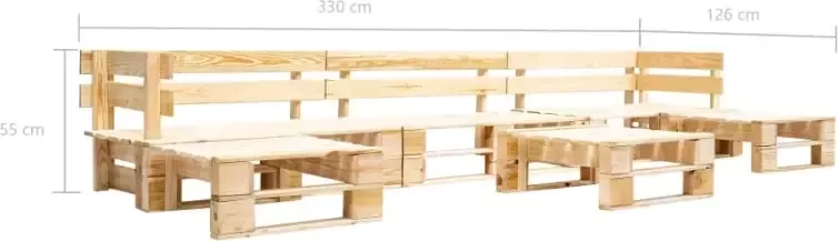VIDAXL 6-delige Loungeset pallet hout naturel