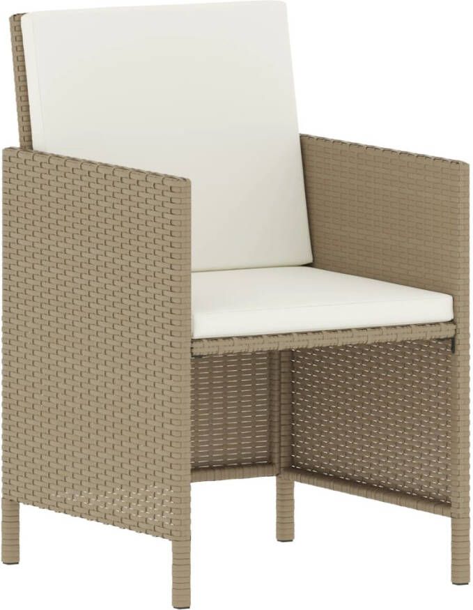 VIDAXL 6-delige Tuinset met kussens poly rattan beige