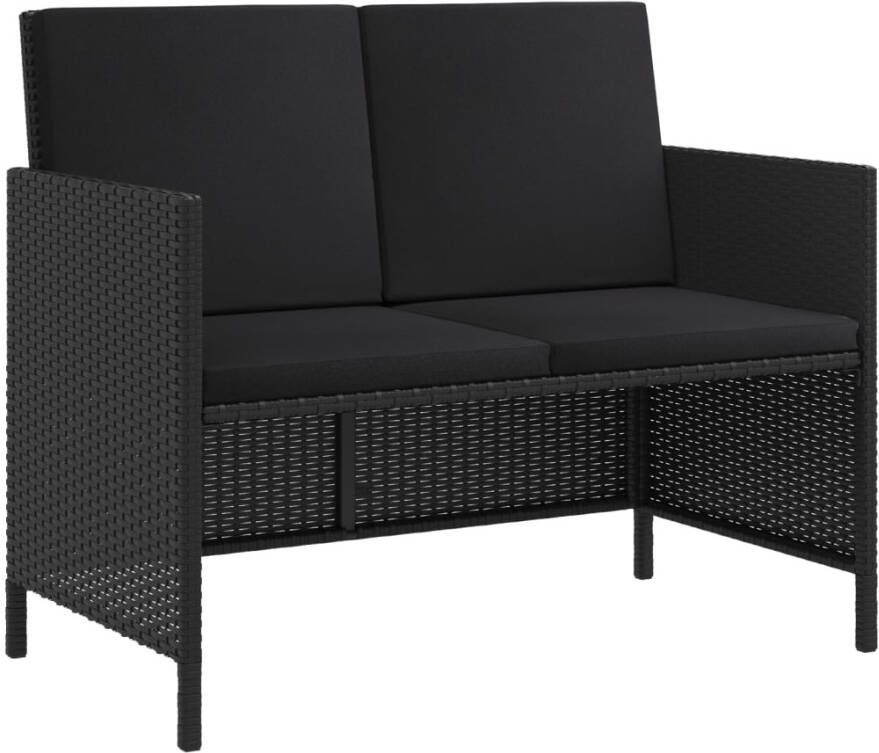 VIDAXL 6-delige Tuinset met kussens poly rattan zwart