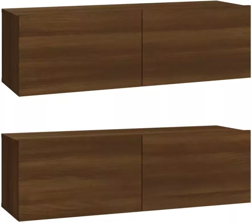 VidaXL -6-delige-Tv-meubelset-bewerkt-hout-bruineikenkleurig