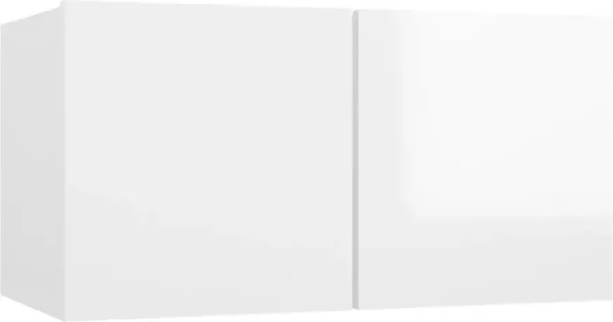 VidaXL -6-delige-Tv-meubelset-bewerkt-hout-hoogglans-wit - Foto 3