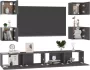 VIDAXL 6-delige Tv-meubelset spaanplaat hoogglans grijs - Thumbnail 3