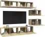 VIDAXL 6-delige Tv-meubelset spaanplaat sonoma eikenkleurig - Thumbnail 3
