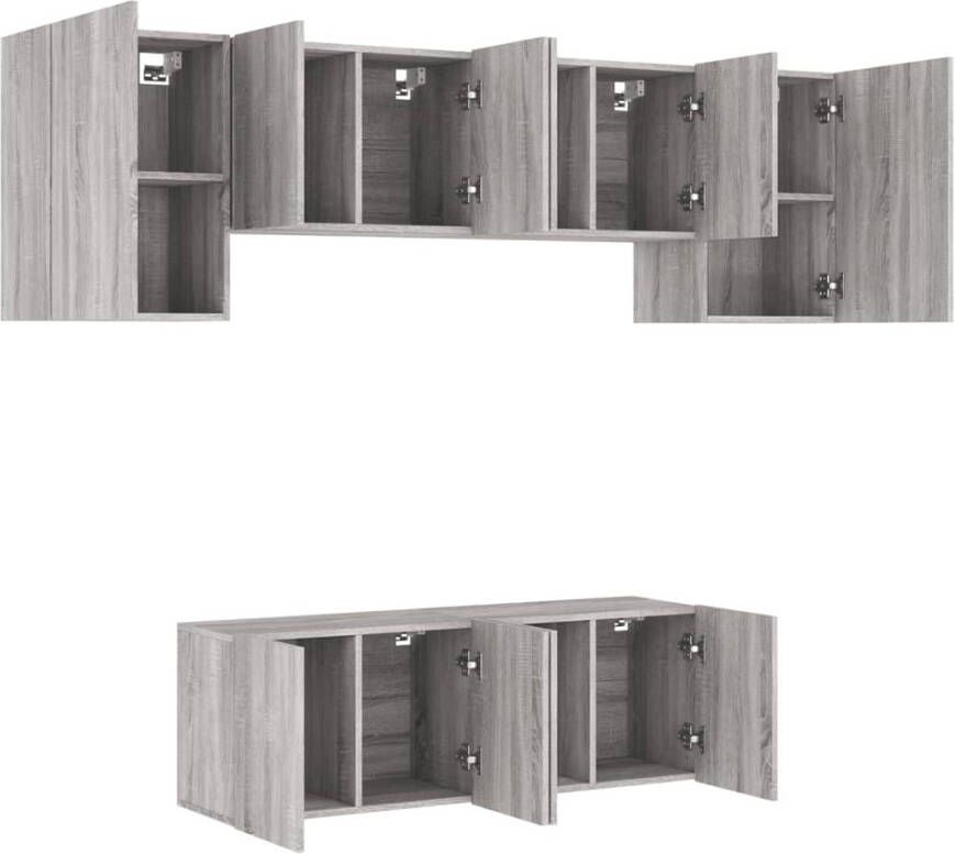 VidaXL -6-delige-Tv-wandmeubelset-bewerkt-hout-grijs-sonoma - Foto 3