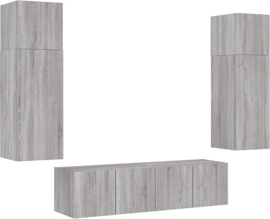 VidaXL -6-delige-Tv-wandmeubelset-met-LED-grijs-sonoma-eikenkleurig - Foto 3
