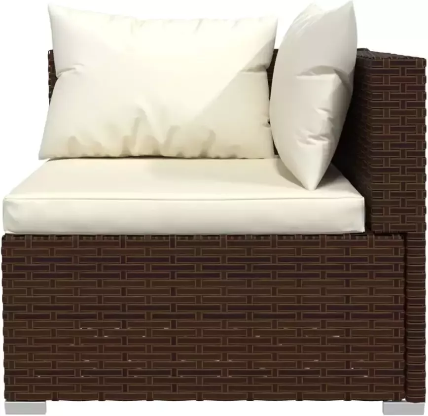 VidaXL 7-delige Loungeset met kussens poly rattan bruin