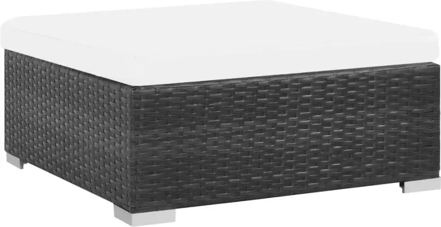 VIDAXL 7-delige Loungeset met kussens poly rattan zwart - Foto 3