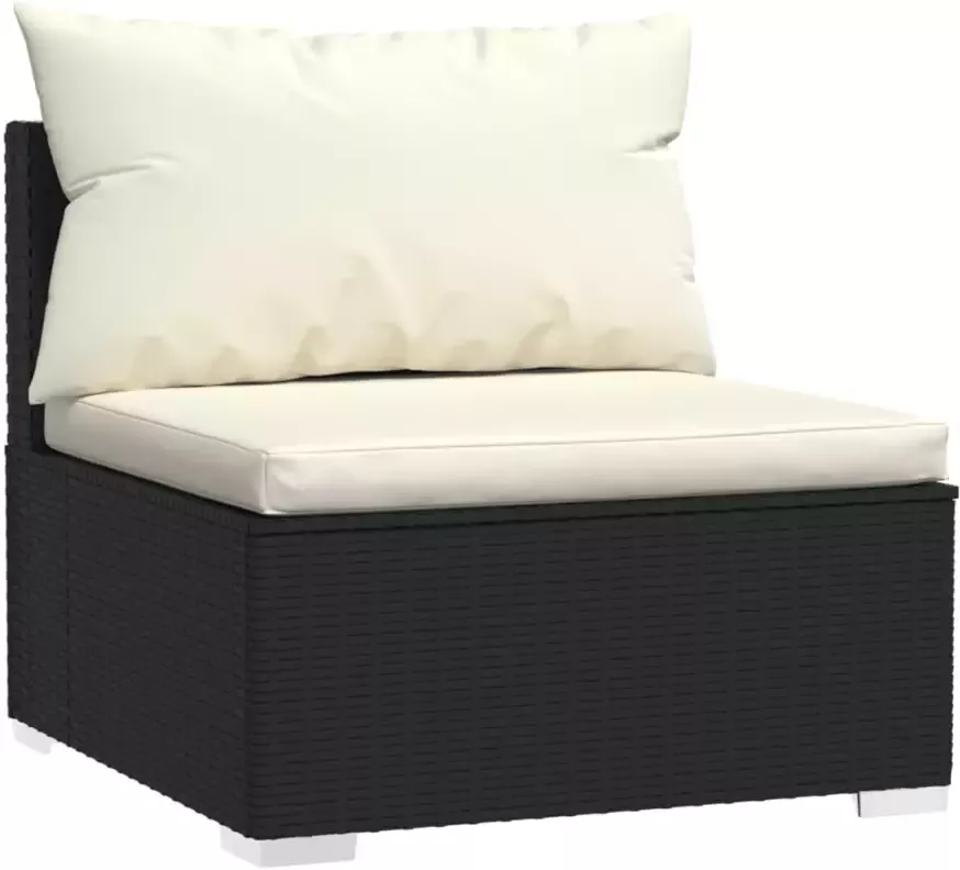 VidaXL 7-delige Loungeset met kussens poly rattan zwart - Foto 2