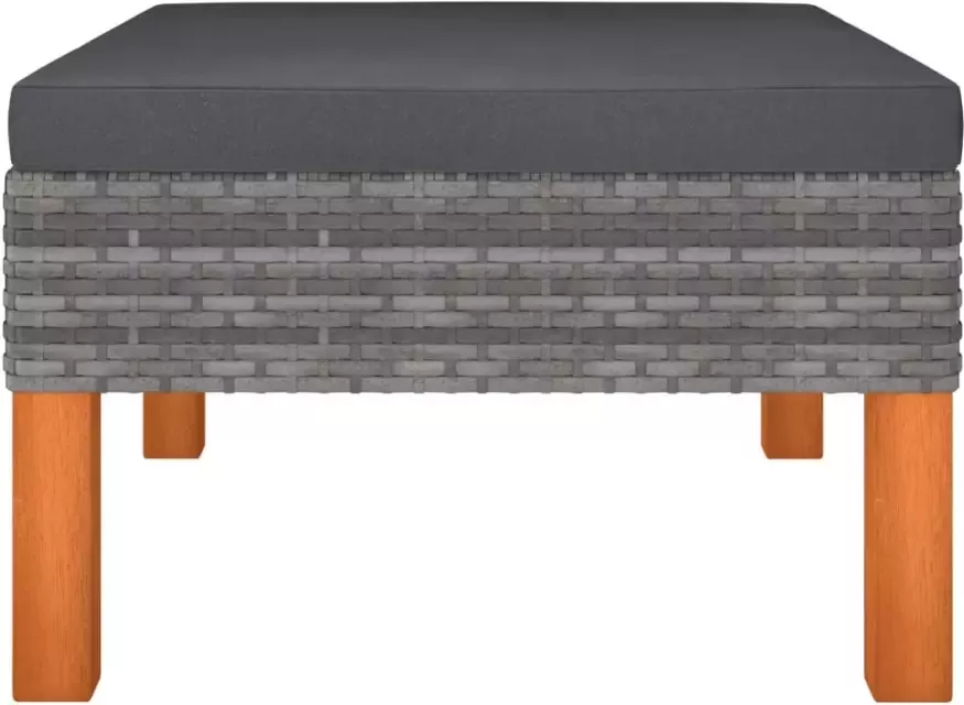 VidaXL 7-delige Loungeset poly rattan en eucalyptushout grijs - Foto 2