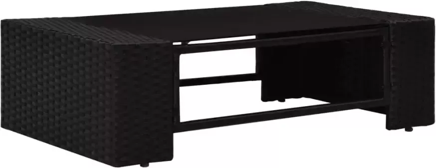 VidaXL 7-delige Loungeset poly rattan zwart