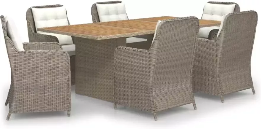 VidaXL 7-delige Tuinset poly rattan bruin - Foto 3