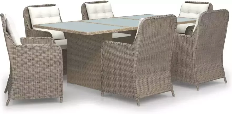 VIDAXL 7-delige Tuinset poly rattan bruin - Foto 3