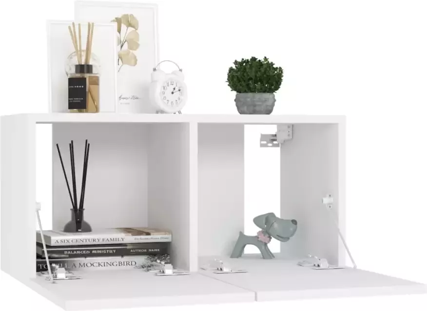 VidaXL 7-delige Tv-meubelset bewerkt hout wit