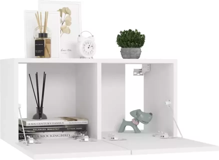 VidaXL 7-delige Tv-meubelset bewerkt hout wit - Foto 4