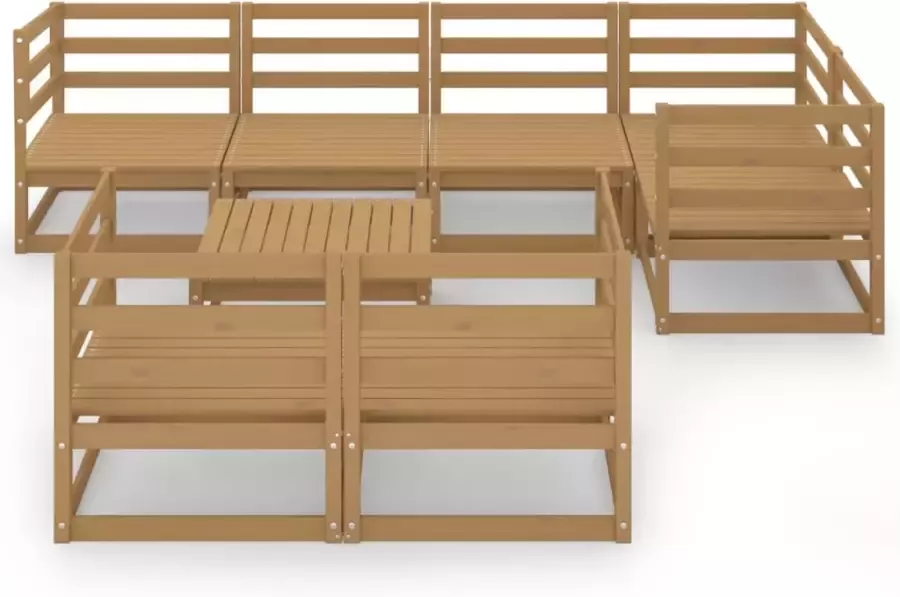 VidaXL 8-delige Loungeset massief grenenhout honingbruin - Foto 2