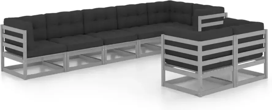 VIDAXL 8-delige Loungeset met kussens massief grenenhout - Foto 2