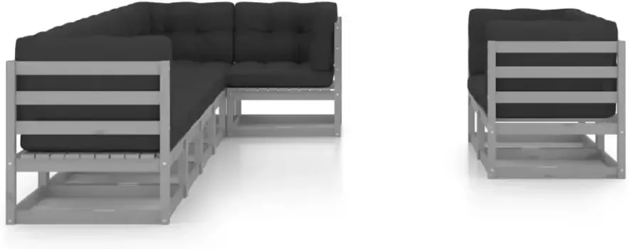 VIDAXL 8-delige Loungeset met kussens massief grenenhout - Foto 3