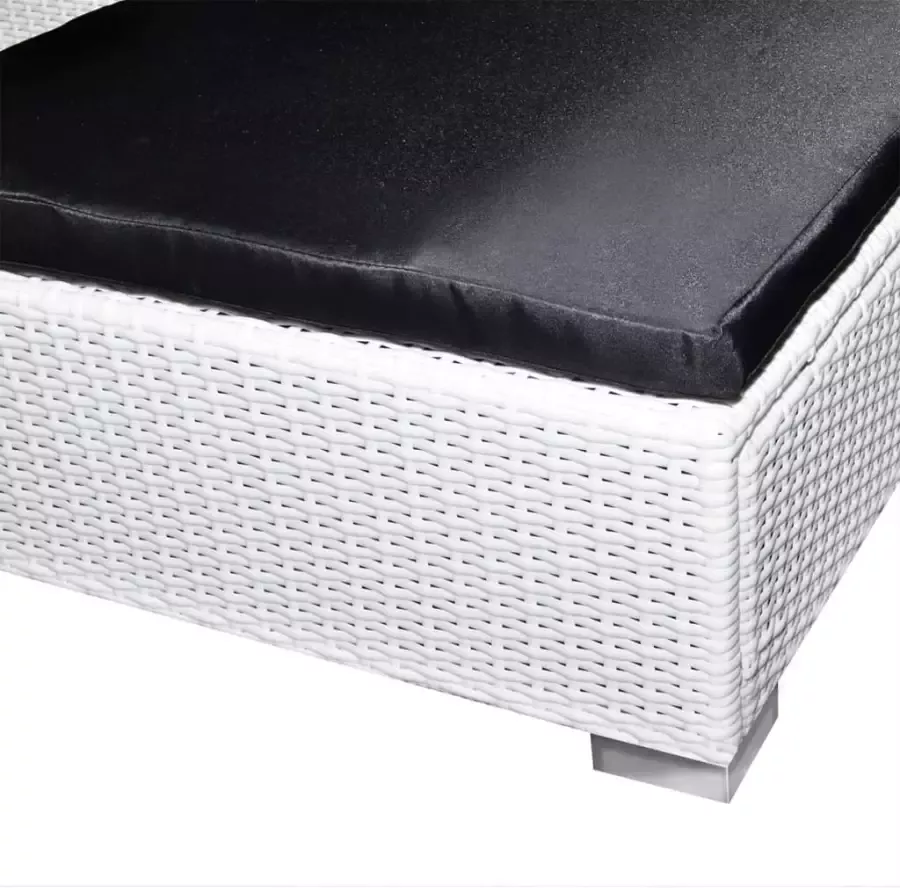 VIDAXL 8-delige Loungeset met kussens poly rattan wit