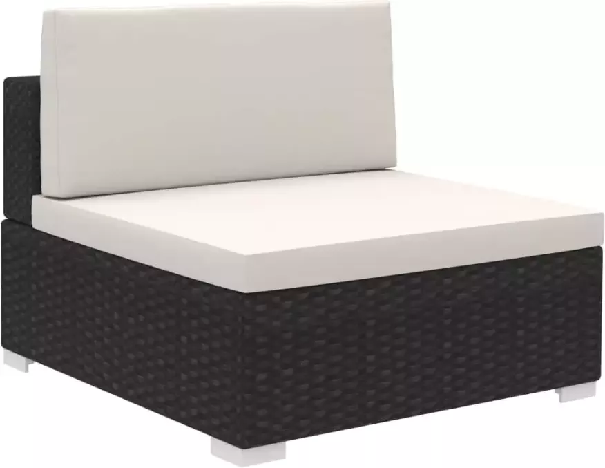 VIDAXL 8-delige Loungeset met kussens poly rattan zwart