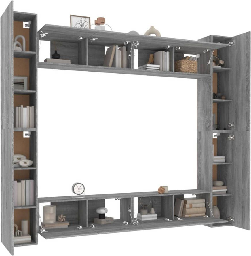 VidaXL -8-delige-Tv-meubelset-bewerkt-hout-grijs-sonoma-eikenkleurig - Foto 4