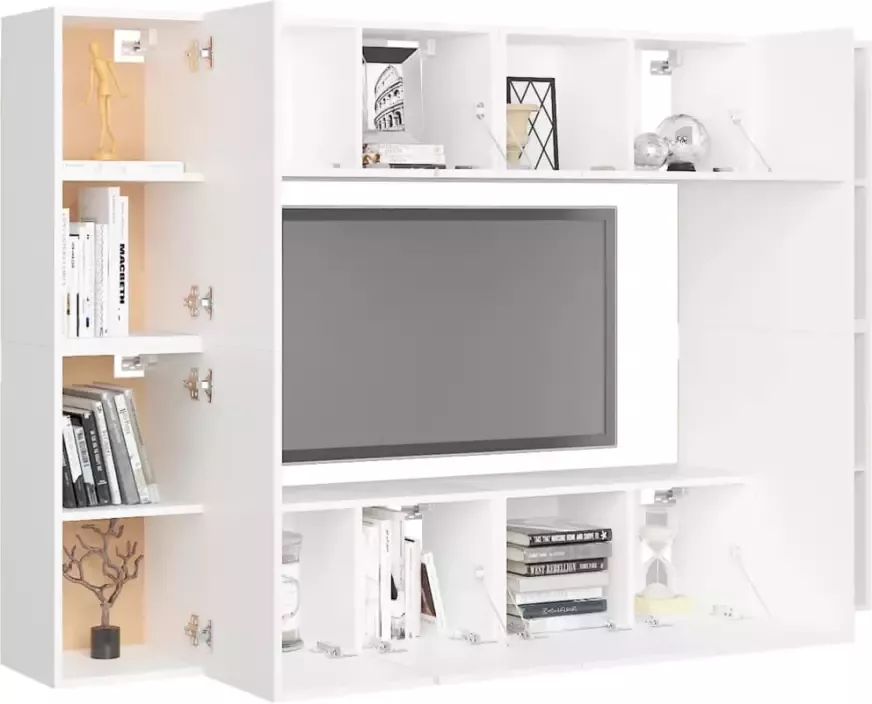 VidaXL 8-delige Tv-meubelset bewerkt hout wit - Foto 4